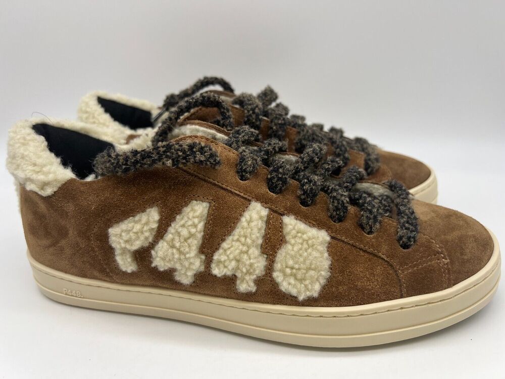 P448 Women's John Faux Shearling Suede Slavia Brown Size EU 39, US 8.5-9 Rare